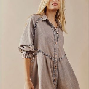 COPY - Hannah Poplin Mini - 3 Colors Available! White, Denim/Tan, Green!